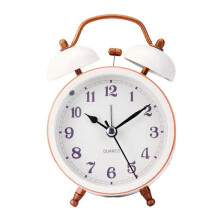 Kinderbett-Wecker aus Metall, kleiner Wecker mit Gürtel, geräuschloser Wecker mit Laternenmotiv, Tischwecker, Wecker für den Nachttisch