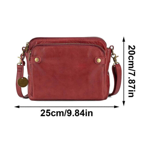 NOVA BOLSA TRANSVERSAL DE CARTEIRA DE OMBRO EM COURO COM 3 CAMADAS, NOVA E QUENTE 2