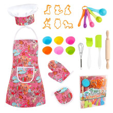 23-teiliges Kinder-Kochmützen-Set mit verschiedenen Figuren, ideal zum Kochen, Backen und Basteln für Jungen und Mädchen