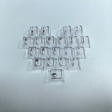 (White Transparent 21 Keys-Engraved {Bag}) 21 Key Transparent Love Key Cap