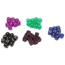 Dice Sets Translucent Six Sided Dice, Excellent Quality Translucent Dice 0.6 Inch Round Corner Impact Resistant Plastic Game Dice, Party Supplies for