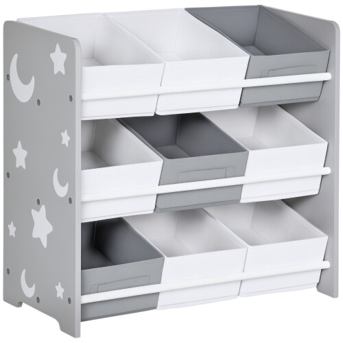 ZONEKIZ ZONEKIZ Storage Unit w/ 9 Removable Storage Baskets for Nursery Playroom - Grey 1