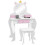 ZONEKIZ ZONEKIZ Kids Dressing Table with Mirror and Stool, Drawer, Storage Boxes - White 2