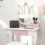 ZONEKIZ ZONEKIZ Kids Dressing Table with Mirror and Stool, Drawer, Storage Boxes - White 9