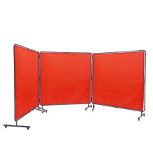 Laserscherm-Duoku-6' x 6' met brandwerende vinyl beschermingsraam op 3 panelen met 12 zwenkwielen-Rood