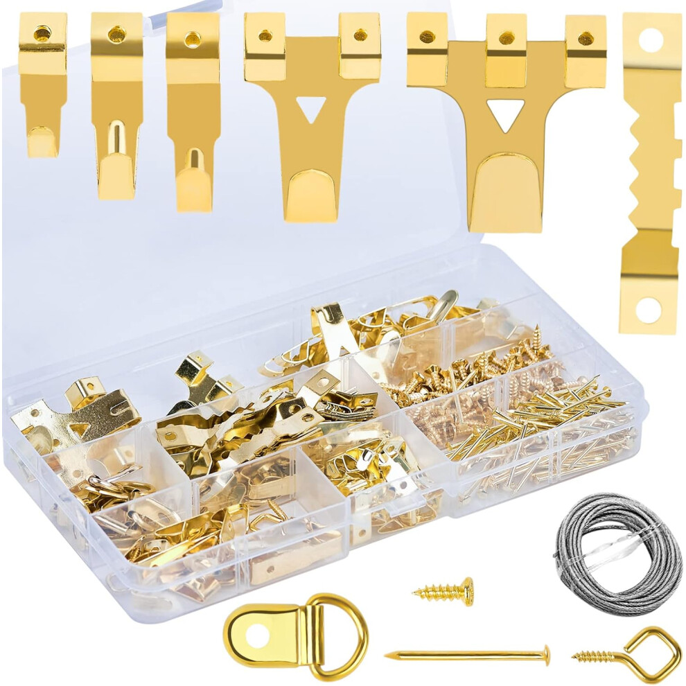 Wall Hanging Hardware For Home Projects, Heavy Duty Picture Frame Hooks, Multi-Weight Ratings For Different Frames, Rustproof Material, Easy Recycling 9130438400545