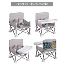 Cadeira elevatória portátil dobrável, design unissex, perfeita para alimentação e brincadeiras em ambientes internos e externos.