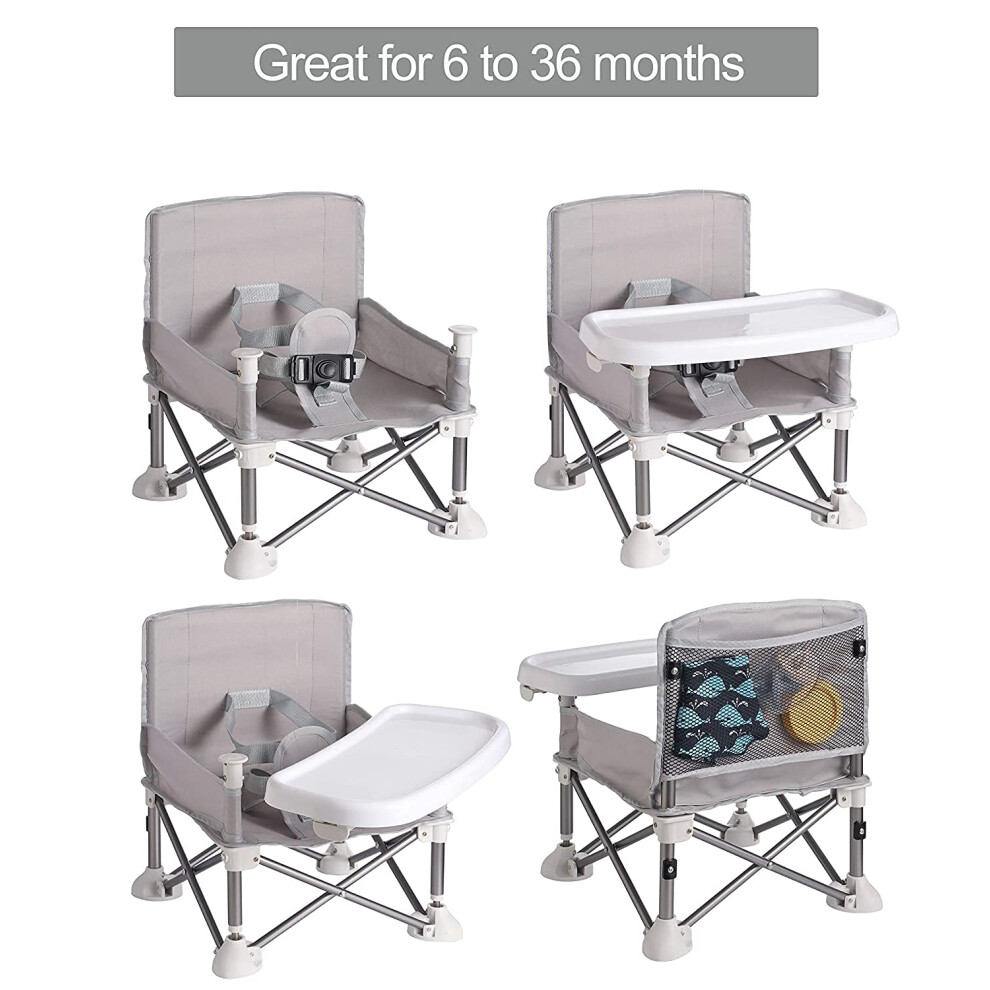 Quick Fold Portable Booster, Gender Neutral Design, Perfect for Indoor Outdoor Feeding and Play Sessions