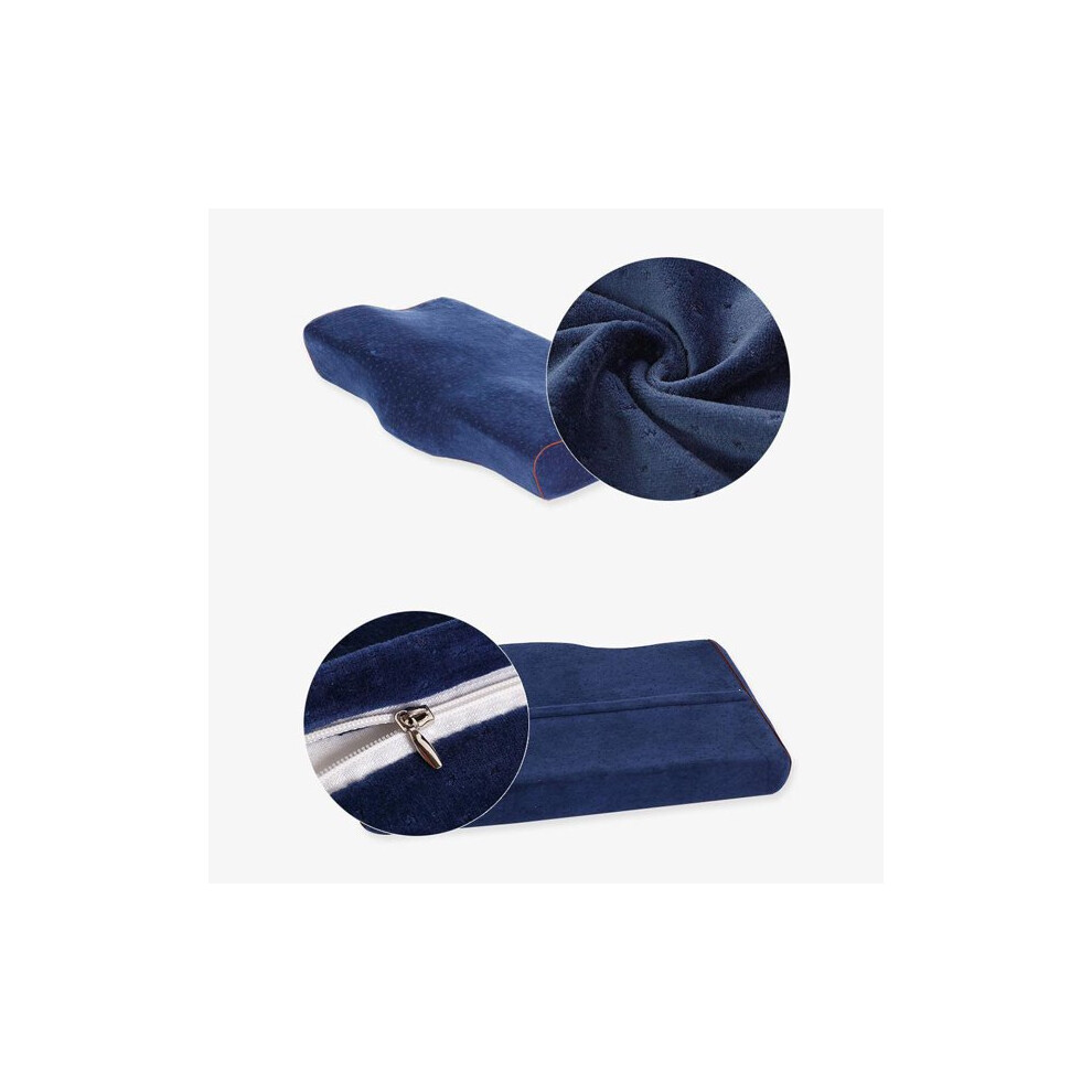 Cervical Neck Support Pillow, Massage Function Contour Memory Foam Pillow for Stress Relief and Better Breathing