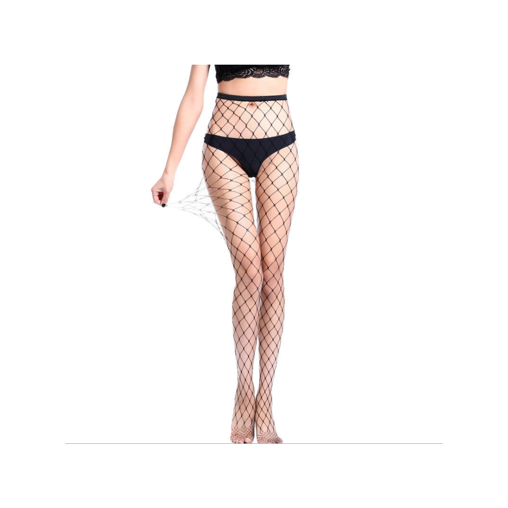 Thigh High Suspender Stockings, Trendy Sexy Fishnet Style with High Quality Material, High Waist Fishnet Tights for Women, Breathable Elastic