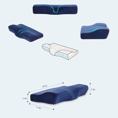 Cervical Neck Support Pillow, Massage Function Contour Memory Foam Pillow for Stress Relief and Better Breathing 2