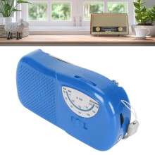 Vintage Mini AM FM Radio mit integrierter Lautsprecher, Blaue tragbare Taschenradio