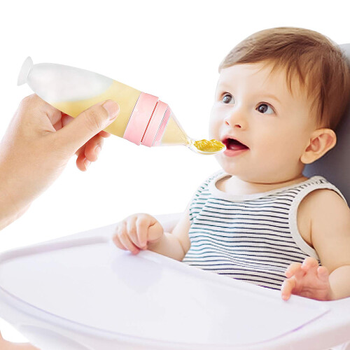 Κουτάλι σίτισης σιλικόνης χωρίς BPA, εργονομικά σχεδιασμένο για άνετο τάισμα, 2