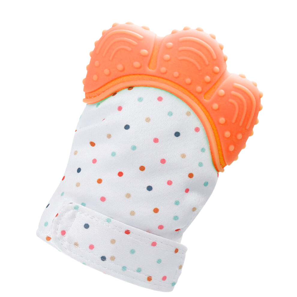Baby Silicone Teething Gloves – Orange, Safe & Stimulating Infants