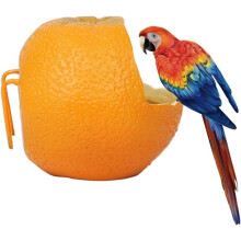 Vogelvoederhuisje met halfopen ontwerp, gemakkelijk schoon te maken, voerbak in de vorm van fruit met duurzaam metalen draad, afneembaar deksel voor