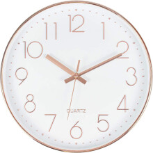 Elegant Design Wall Clock, Battery Operated Rose Gold Timepiece with Silent Non-ticking Quartz Sweep Movement for Home Office School, Clear to Read