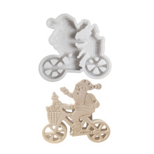 Christmas Home Decoration Mold Santa with Scooter Accessories