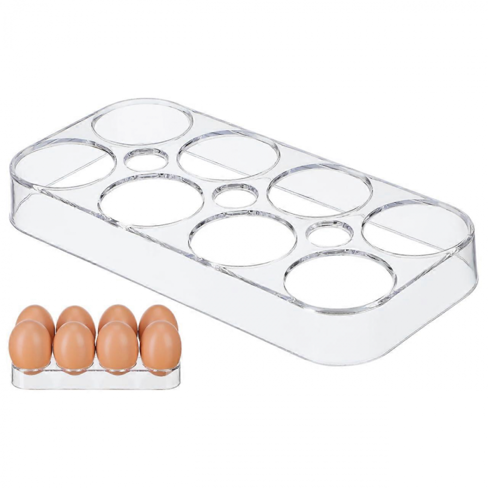 Egg Storage Container With Clear Lid, 8 Grid Refrigerator Egg Holder For Kitchen Organization 4126281269779