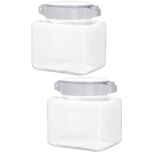 2025 2pcs Kitchen Cereals Canister Plastic Coffee Storage Jar Press Dried Food Container