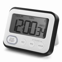 BlackLarge LCD Countdown Timer for Classroom and Kitchen Use with Loud Alarm and Magnetic Clip