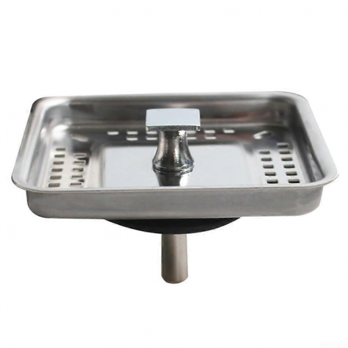 Square Stainless Steel Kitchen Sink Strainer 85mm AntiClogging Drain Filter Universal Fit