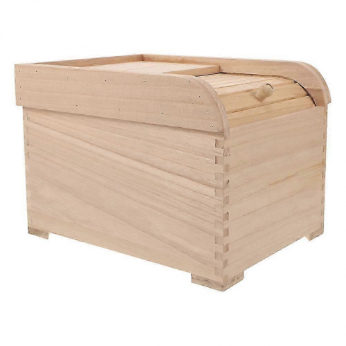 2025 Grain Storage Containers Rectangular Paulownia Wood Rolling Lid Design Kitchen Storage Home Kitchen Use 1Pack