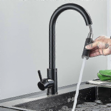 2025 Kitchen Faucet Black Sprayer, High Arc Kitchen Faucet Pull-down Sprayer 2 Spray Modes 360 High Swivel Spout Single Handle Sink Faucet