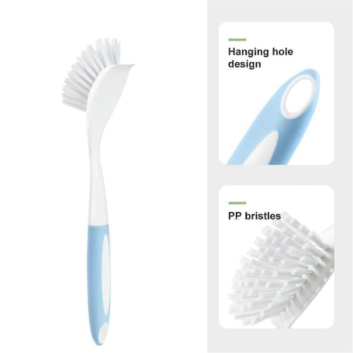 Blue White5pcs Kitchen Diffusion Type Scrub Brush for Cleaning Dishes Pots Pan Sink and Bathroom with Comfortable Long Handle 2