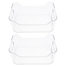 Fridge Storage Organizer 2Pcs Clear Plastic Bins For Efficient Food Organization In Kitchen And Transparent Design