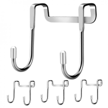 4pcs Heavy Duty Stainless Steel Over Door Hooks for Towels Clothes Belts Bathroom Kitchen Space Saving
