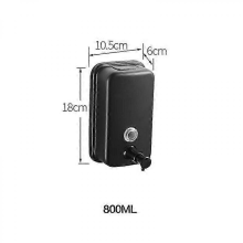 800-Black2025 Wall Mounted Commercial Soap Dispenser, 304 Stainless Steel Soap Dispenser for Bathroom Restaurant Kitchen