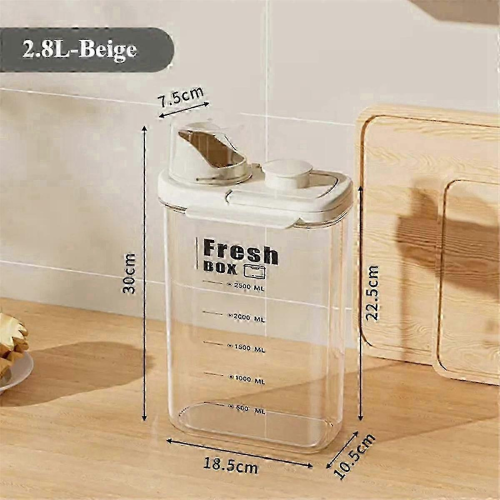 2026 2800ml Clear Kitchen Grain Storage Container with Handle Waterproof and Insect-Proof 1