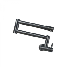 Space Saving Wall Inserted Water Tap 360 Rotate Retractable Sprays Corrosion Resistant Foldable Faucet for Household MulticolorGun grey single mode