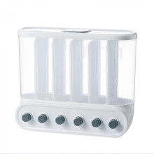 2026 Rice Dispenser Dry Food Cereal Buckets Wall-Mounted Dry Food Storage Container with Lids Suitable for Rice, Pet Food, YellowWhite