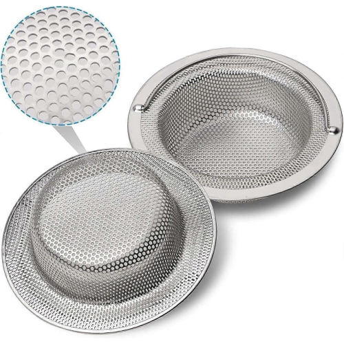 2 Pack Stainless Steel Kitchen Sink Strainer Basket with Easy Lift Handle, AntiClogging, RustResistant 1
