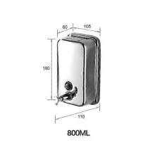 800-Mirror2025 Wall Mounted Commercial Soap Dispenser, 304 Stainless Steel Soap Dispenser for Bathroom Restaurant Kitchen