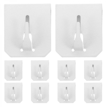 White 3.50X3.00X2.10CM 10pcs Window String Light Hook - Metal Clip Brackets for Rod, No Drill Christmas Party Decoration Hanging Hooks for 12-20mm