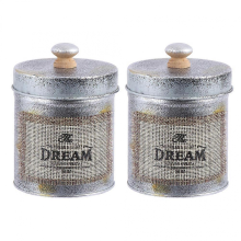 Retro Storage Jar Iron Canister for Storage Use 2Pcs Kitchen Organizer