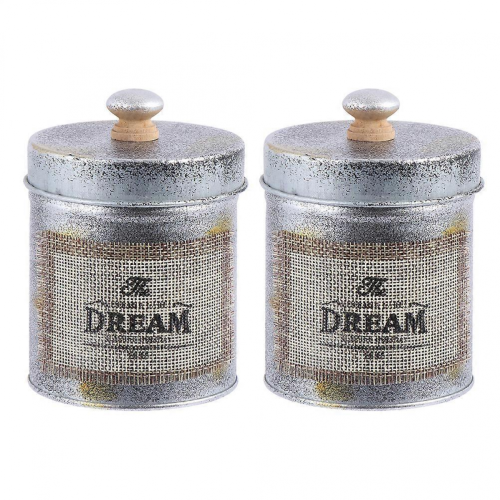 Retro Storage Jar Iron Canister for Storage Use 2Pcs Kitchen Organizer