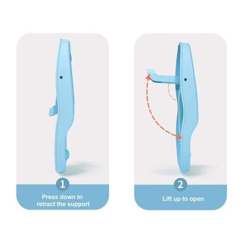 Foldable Heart Shaped Infant Bath Holder - Blue Ergonomic Design 2
