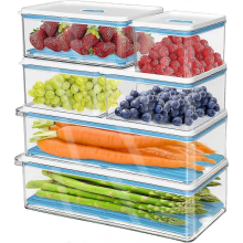 Plastic Food Storage Containers With Lids Set Of 6 Pieces Stackable Refrigerator Organizer Leakproof Pantry Kitchen Containers 25-26