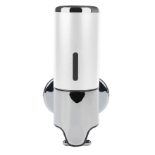 Wall Mounted 500ml Liquid Soap Dispenser, Plastic Detergent Shampoo Dispenser For Kitchen And Bathroom White