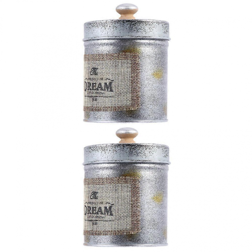 Retro Storage Jar Iron Canister for Storage Use 2Pcs Kitchen Organizer 2
