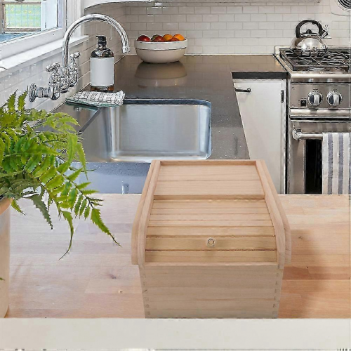 2025 Grain Storage Containers Rectangular Paulownia Wood Rolling Lid Design Kitchen Storage Home Kitchen Use 1Pack 2