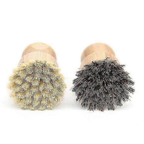 Confezione da 2 Spazzole in Bambù Naturali per Piatti, Pentole, Padelle e Bagno 1