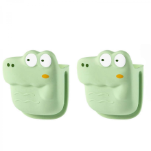 Heat Resistant Silicone Kitchen Gloves and Hot Pot Holder Tongs Set with Adjustable Locking Design, Green 10x12cm