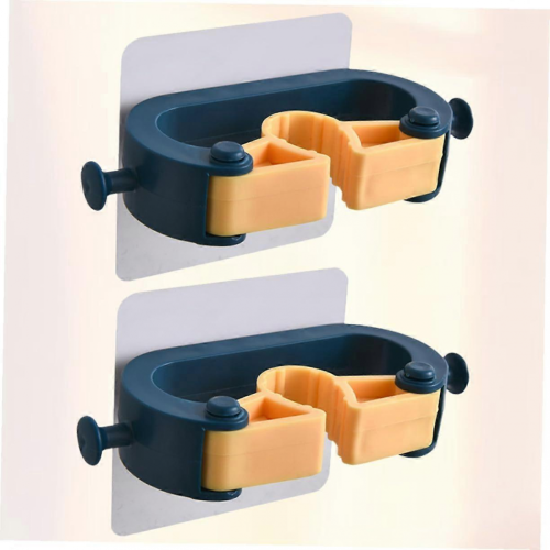 2pcs Wall Mounted Broom Mop Holder Punch SpaceSaving Organizer for Kitchen Bathroom Garage 2