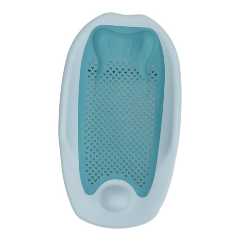 Foldable Heart Shaped Infant Bath Holder - Blue Ergonomic Design 1
