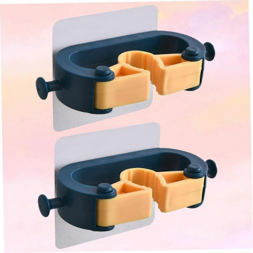 2pcs Wall Mounted Broom Mop Holder Punch SpaceSaving Organizer for Kitchen Bathroom Garage 1