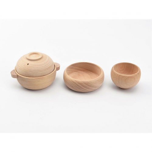 Holz-Kindergeschirr-Spielzeug, 2-teilig, hellbraun 1